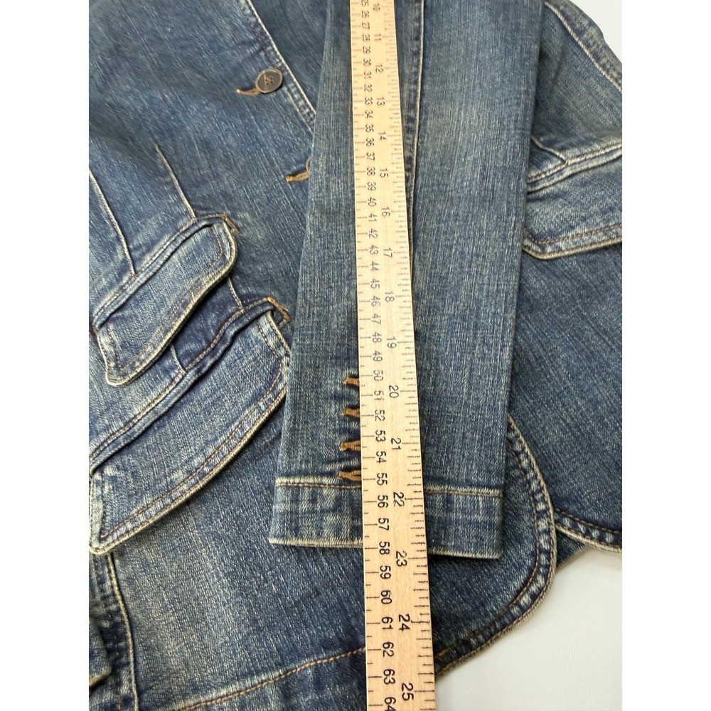 Lauren Ralph Lauren Womens Blue Denim Blazer Jacket Medium Wash Small VINTAGE - Picture 4 of 10